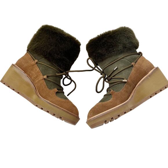 Anthropologie Cecelia NY Graham Sherling Wedge Boot 6 Brown NEW - Picture 6 of 13